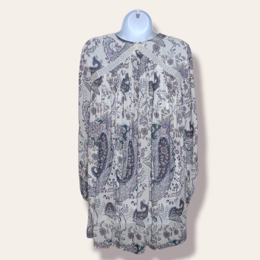 Free People Rain or Shine Boho Purple Paisley Dress - Picture 6 of 8